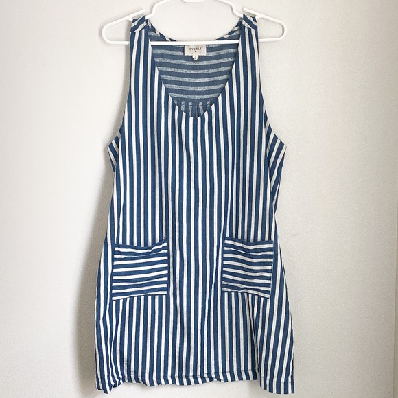 Everly Dresses & Skirts - Everly Tank Mini Dress Blue Stripe Large